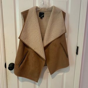 Open front Sherpa vest